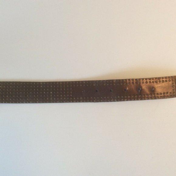 Beaded Brown Belt Size Small One and Half Inch Wide Style Buckle Jean and Pants - Picture 2 of 4